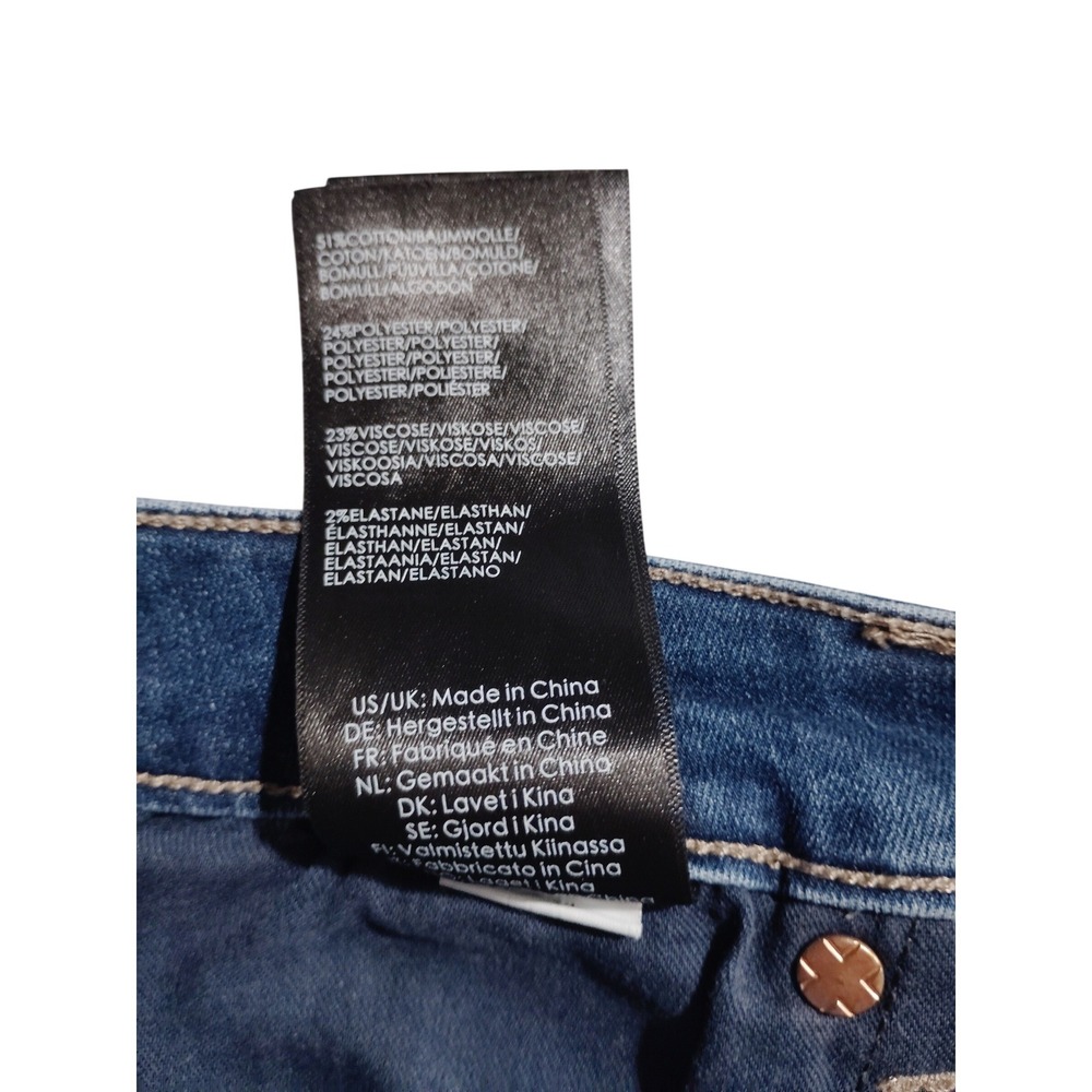 Liverpool Los Angeles The Crop Flare Jeans Blue Raw Frayed Hem Size 10/30 - Picture 10 of 11